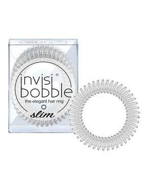 Invisibobble Slim Elegant Hair Ring Ties in Crystal Clear | NEW | 3 Pack